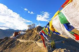 Prayer flags fluttering in Ladakh